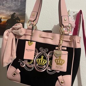 Juicy Couture Juicy Lovers Club Tote Liquorice / Pink Diamond